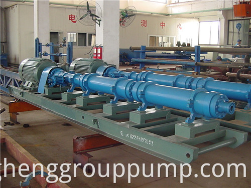 Horizontal single screw rotor pump.